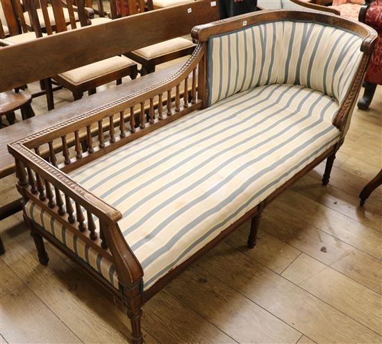 A Continental walnut day bed W.186cm